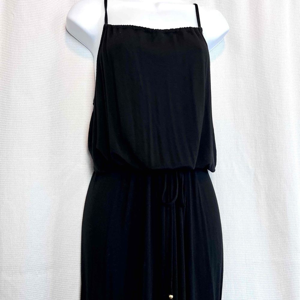 Victoria's Secret Black Medium Sleeveless Solid Color Gathered Waist Maxi Dress - Picture 5 of 10
